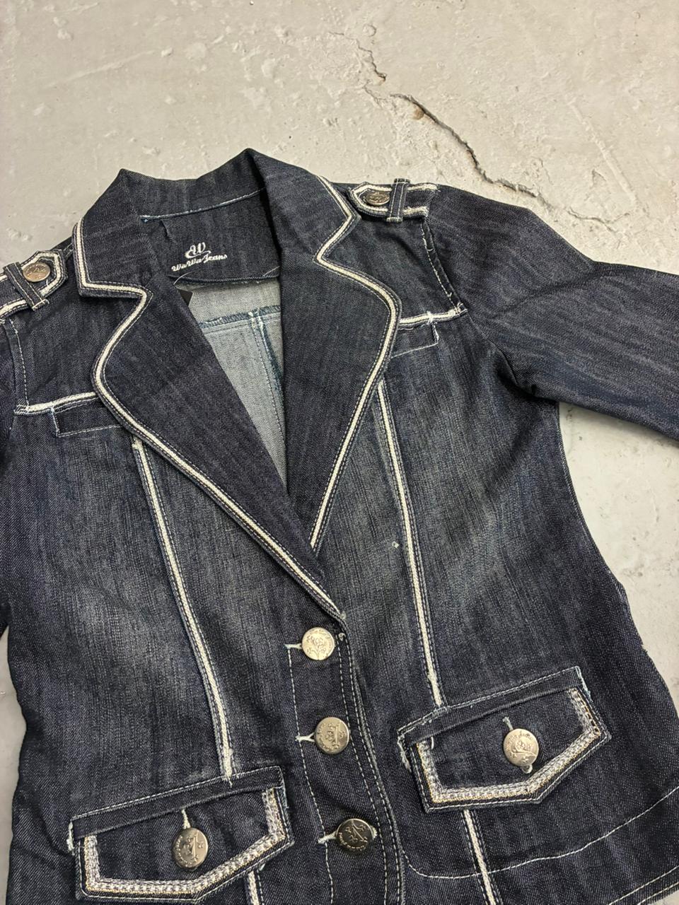 Blazer denim vintage azul