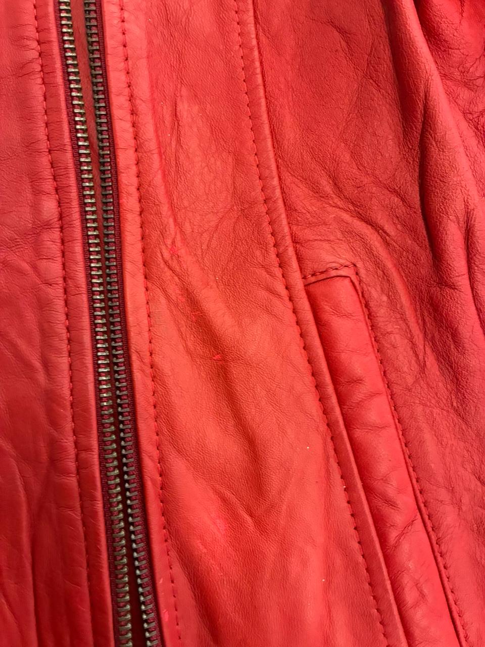 Campera cuero roja Ona Saez